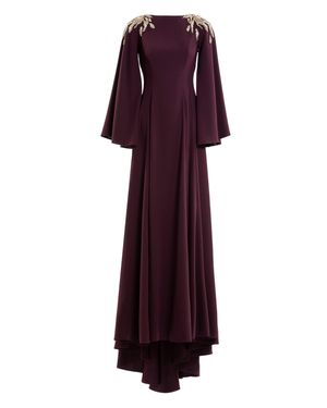 Saiid Kobeisy Embellished Crepe Kaftan - Purple