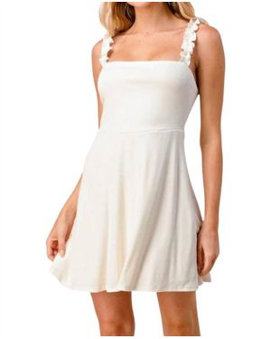 Lily Gray Gwen Ruffle Straps Mini Dress - White