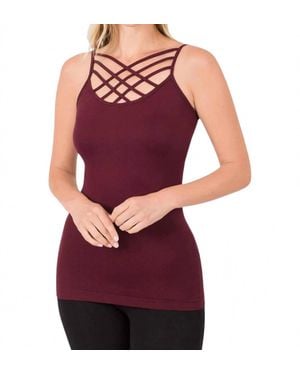 Zenana Triple Criss-Cross Camisole - Purple