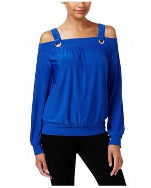 Thalia Sodi Cold Shoulder Top - Blue
