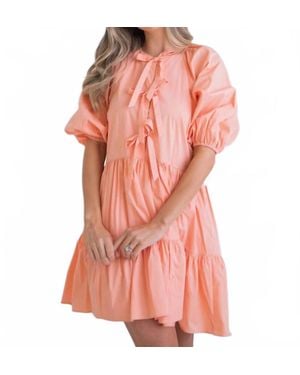 Karlie Bow Tier Dress - Pink
