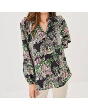 Lilly Pulitzer Elsa Silk Top - Gray