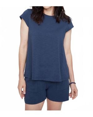 Renuar Everyday Ease Cotton Top - Blue