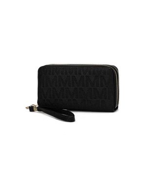 Fashnzfab Mkf Lisbette Embossed M Signature Wallet By Mia K - Black