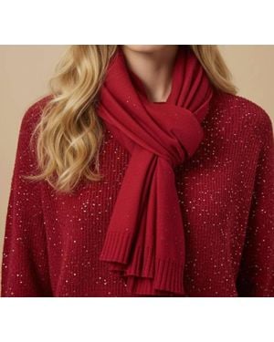 Joseph Ribkoff Sequined Knit Scarf - Red