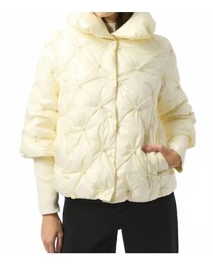 Joseph Ribkoff Quilted Puffer Trapeze Jacket - Natural