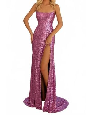 Clarisse Strappy Sequin Prom Dress - Red