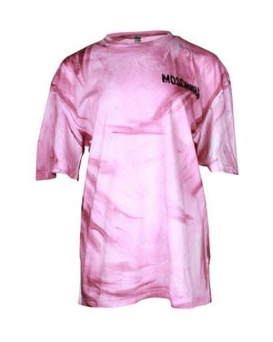 Moschino Moschino Paint Brush Logo T-Shirt - Pink