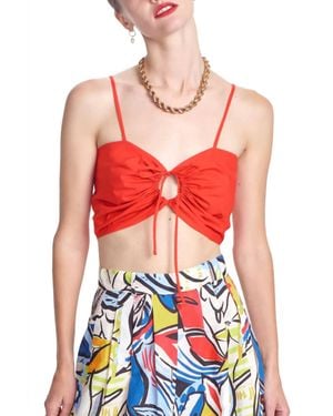 Corey Lynn Calter Marty Front Keyhole Crop Top - Red