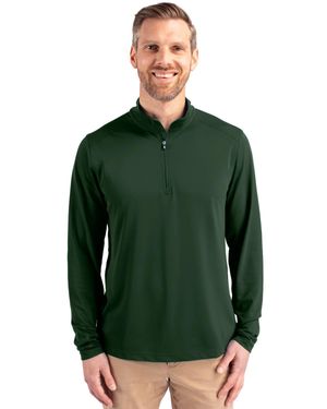 Cutter & Buck Virtue Eco Pique Recycled Quarter Zip Pullover Jacket - Green
