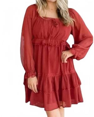 Listicle Tiered Puff Sleeve Dress