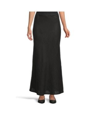 Madewell Kata Maxi Skirt Jet 100% Linen Ruffle Mid Rise Ddr2620 - Black