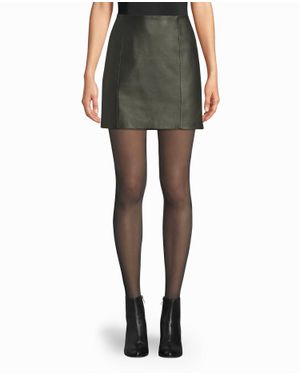 Nicole Miller Leather Mini Skirt - Green