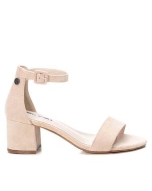 Xti Block Heel Suede Sandals - Pink