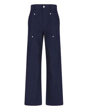 Paloma Wool Cropped Wide-Leg Rivet Pants - Blue