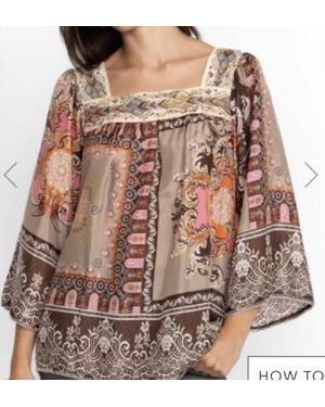Johnny Was Flora Lace Blouse - Brown