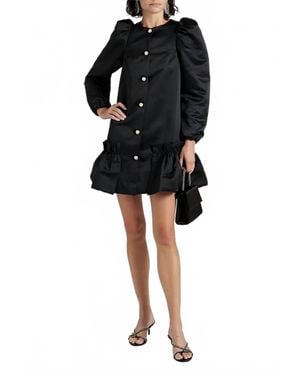 Sleeper Mystery Puff Mini Dress - Black