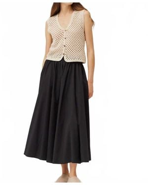 GRADE & GATHER Darla Crochet Vest - Black