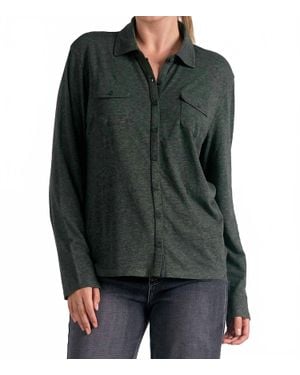 Elan Silly For Soft Button Down Shirt - Black