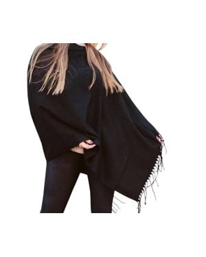 Pretty Simple Classic Button Convertible Scarf - Black