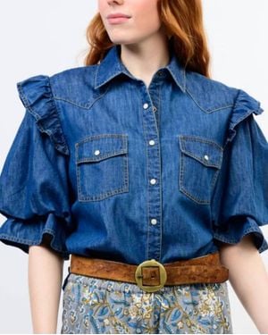 Sister Mary Annie Denim Top - Blue