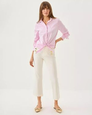 Lilly Pulitzer 27" Parrish High Rise Crop Flare Jean - Pink