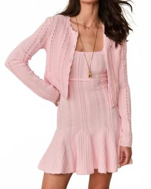 LoveShackFancy Peridot Long Sleeve Cardigan - Pink