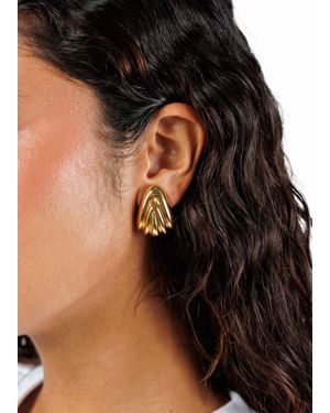 Ben-Amun Plated Fan Clip Earrings - Black