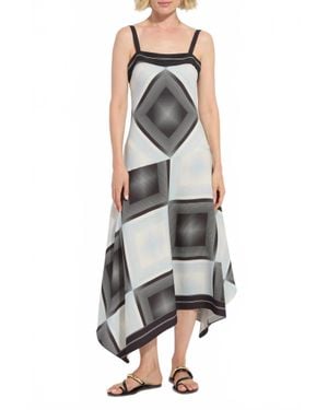 Lyssé Sarai Handkerchief Asymmetric Dress - Gray