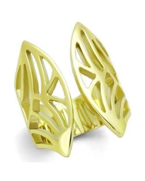 Fashnzfab Ip(Ion Plating) Stainless Steel Ring With No Stone - Yellow