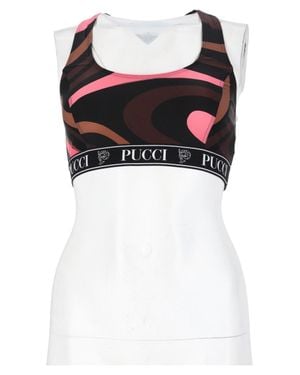 PUCCI Multicolor Fitted Sleeveless Abstract Swirl Tank Top - Black