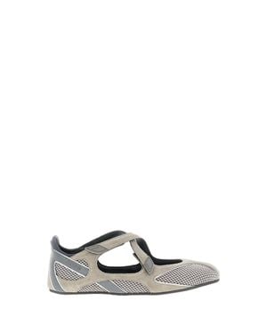 The Attico Suede Floor01 Mesh Flats - White