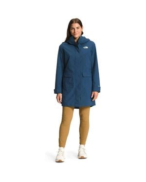 The North Face City Breeze Rain Parka Ii Jacket Hooded Kfc498 - Blue