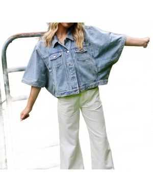 Miou Muse Driftwood Cape Jacket - Blue
