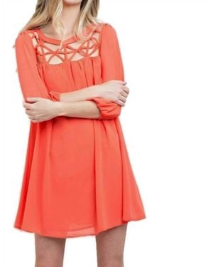 Kori Lattice Baby Doll Dress - Red