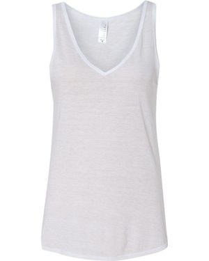 Bella Canvas Flowy V-Neck Tank - White