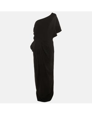 Paule Ka Crepe One Shoulder Maxi Dress - Black