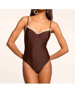Ramy Brook Addisyn Embroidered Underwire One-Piece Swimsuit - Black