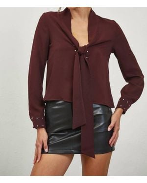Edit by Nine Tie Neck Woven Blouse - Red
