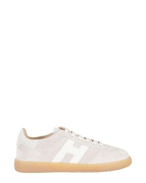Hogan Cool Laced Side-Logo Suede Sneakers - White