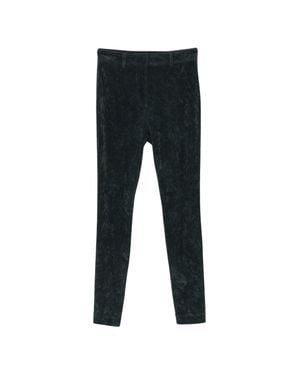 Alberta Ferretti Textured Mid-Rise Tapered Formal Pants - Black
