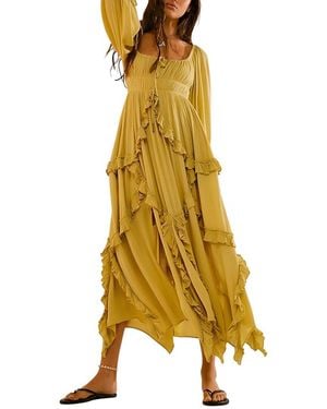 Vincent 3/-Sleeve Maxi Dress - Yellow