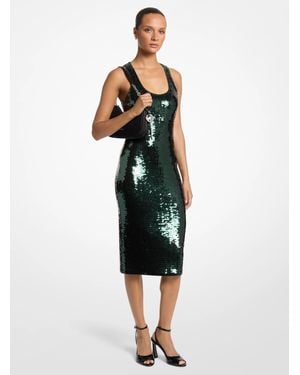 Michael Kors Michael Kors Sequin Embellished Racerback Dress - Green