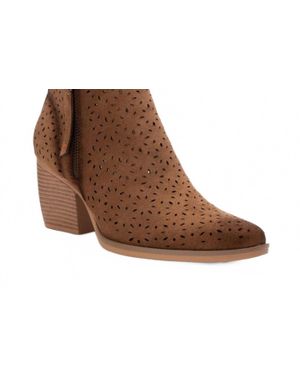 Xti Leather Ankle Booties - Brown