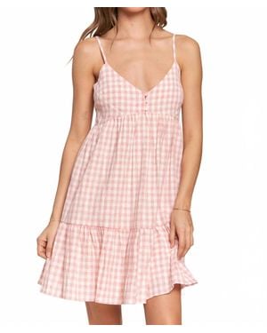 In The Beginning Aubrey Sleeveless Checkered Mini Dress - Pink