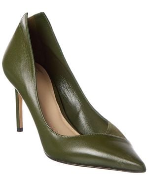 Alexandre Birman Pandora 85 Leather & Suede Pump - Green