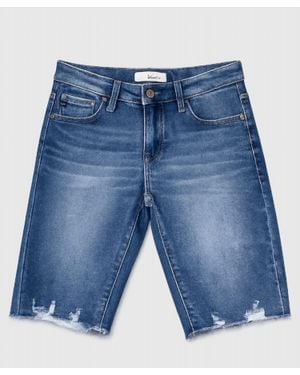 Kancan Midrise Rough Cut Bermuda Short - Blue