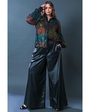 TRUEDAMES Iconic Reputation Leather Pants - Blue