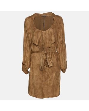 Tahari Velvet Melrose Belted Tunic - Natural