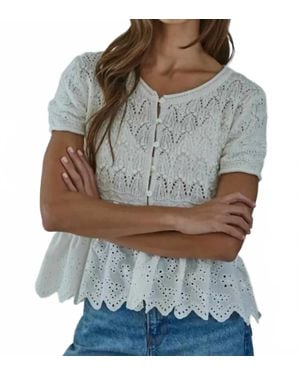 By Together Short Sleeve Peplum Knit Top - Gray